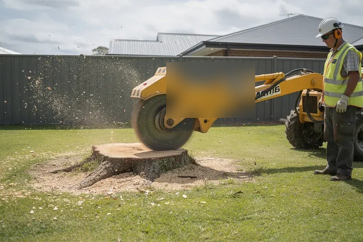 Residential stump grinding in a Chatsworth Georgia yard